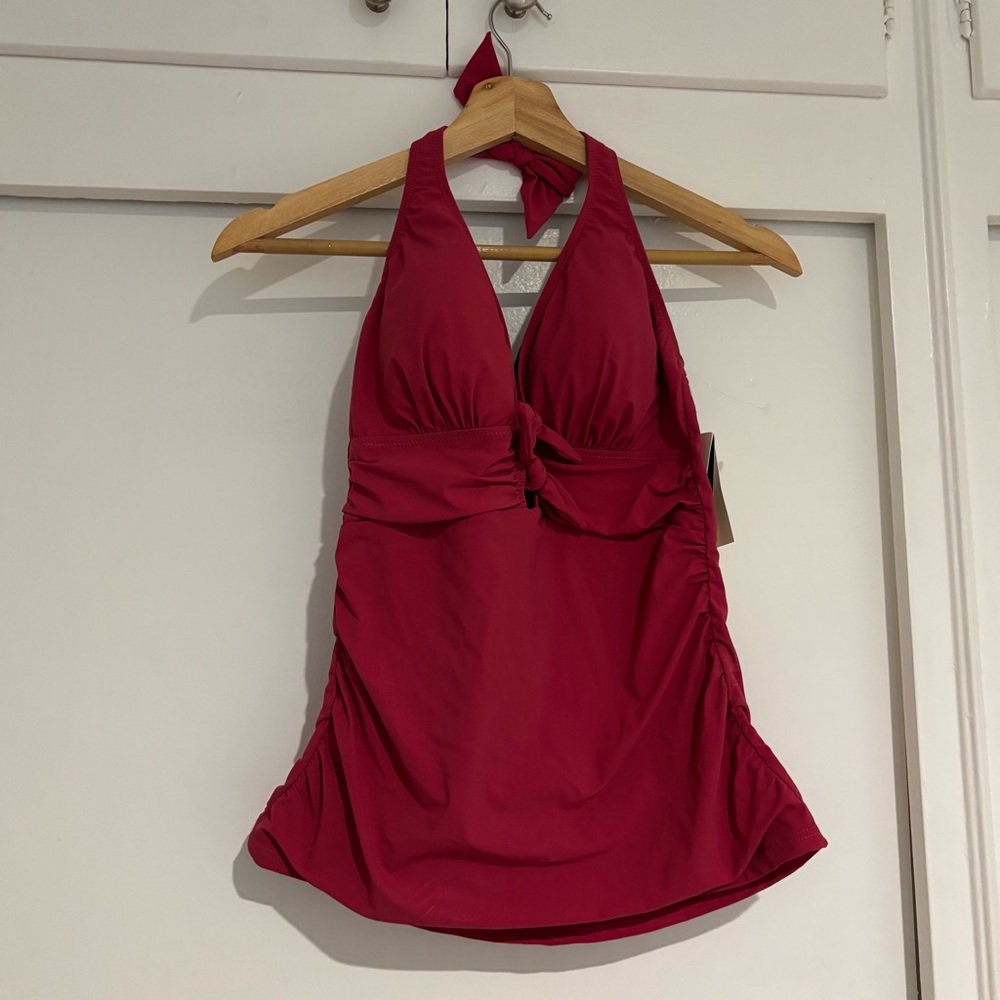 NWT Gottex Pink Bow Swimsuit Top Tankini Size 10